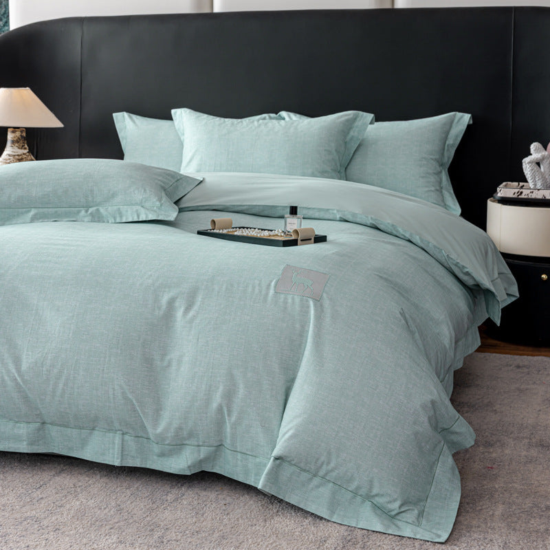 Washed Linen-Blend Duvet Cover Set with Envelope Pillow Shams