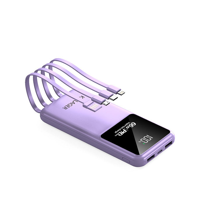 Multi-functional power bank with integrated charging cables and LCD display Stornfield