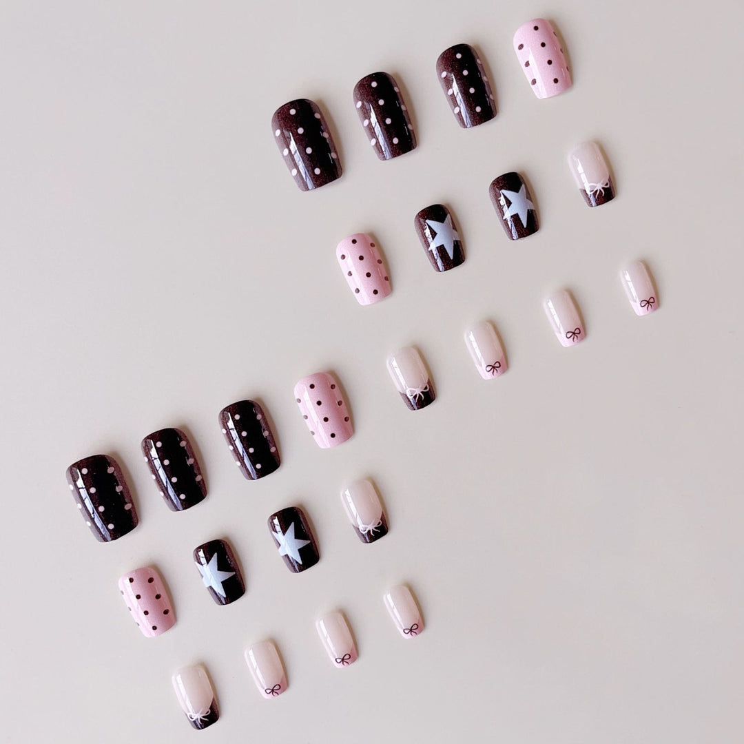 Artificial nail set with playful motifs and high-quality decorations Stornfield