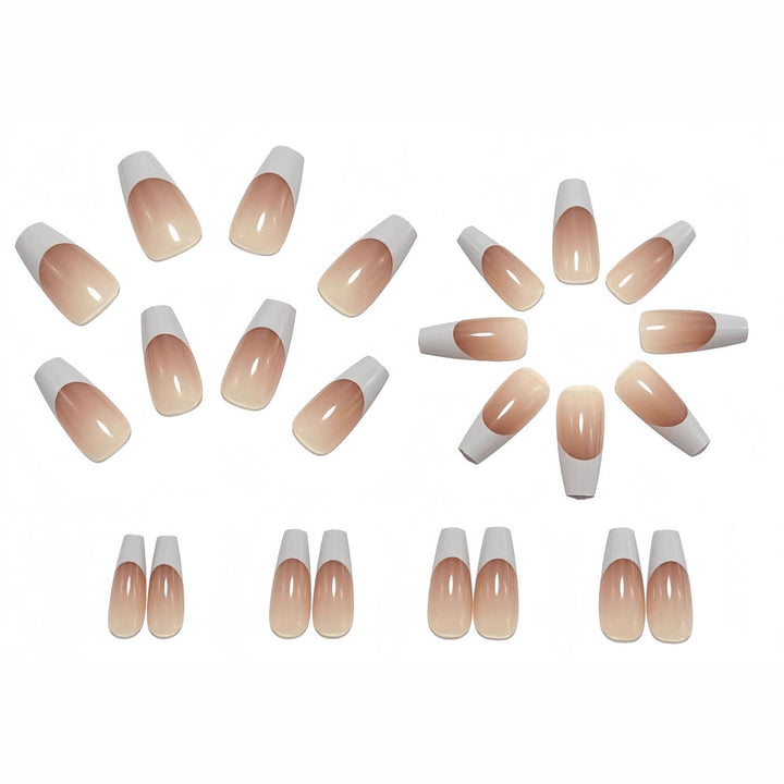 Artificial nails with modern French tip style Stornfield