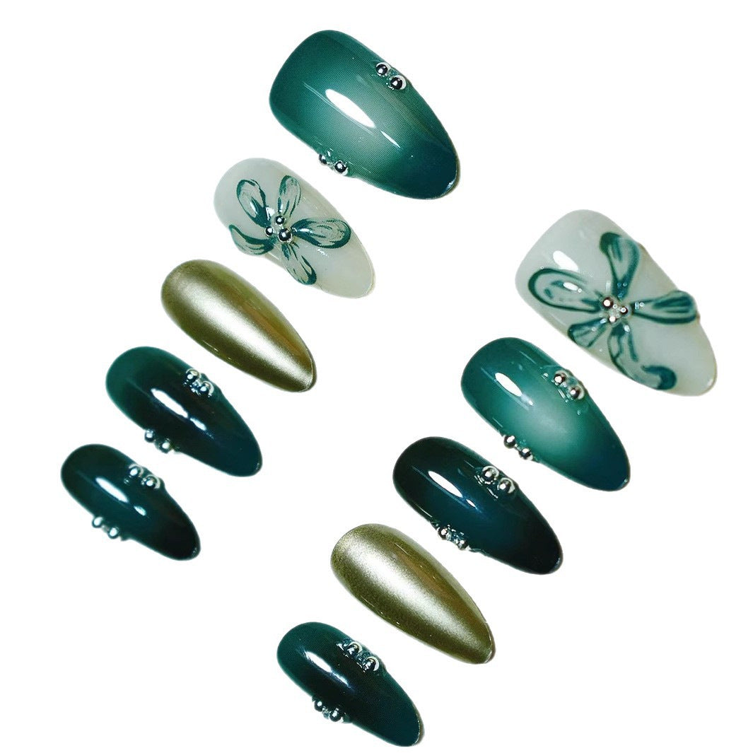 Elegant Floral Press-On Nail Set Stornfield