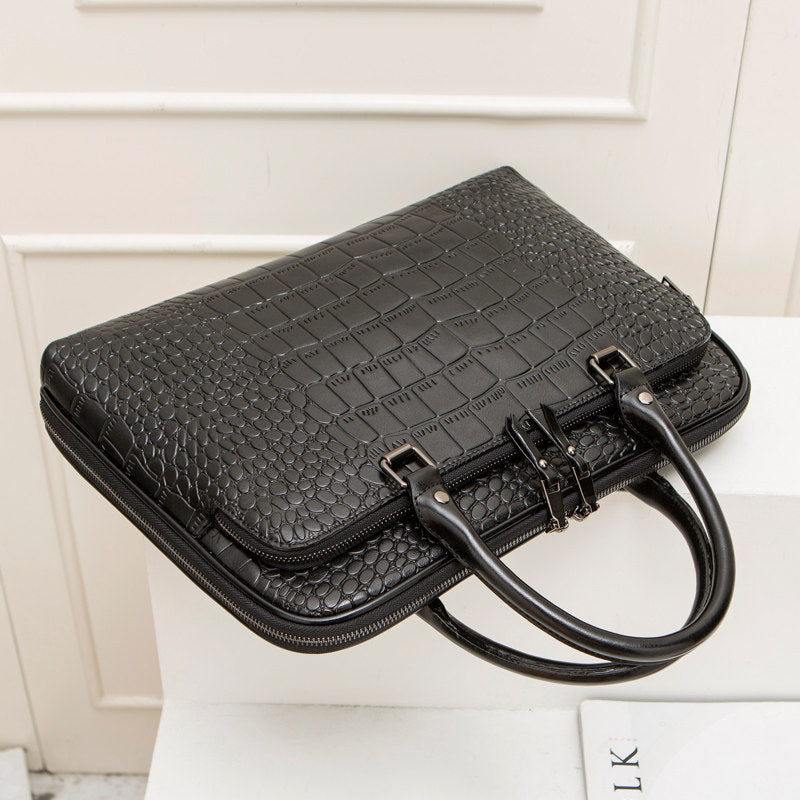 Elegant Laptop Briefcase in Crocodile Look Stornfield