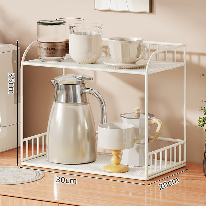 Compact Two-Tier Mesh Serving & Utility Cart with Locking Swivel Casters