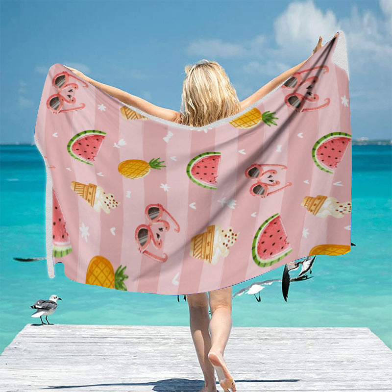 Beach towel with exotic palm pattern and soft microfiber quality Stornfield