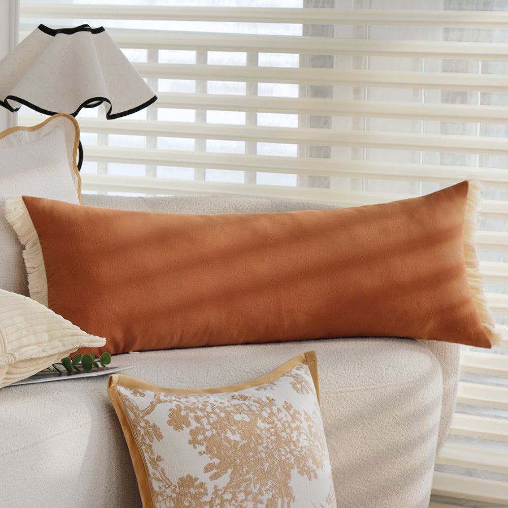 Square decorative cushion cover with cord ribbed texture and fine piping Stornfield