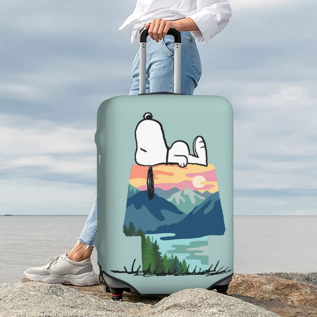 Unisex nano elastic suitcase cover with durable stretch material, zip opening and contrasting comic print Stornfield
