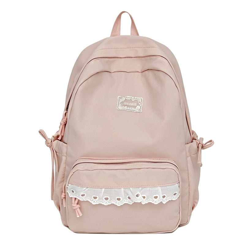 Decorative Lace-Trimmed School Backpack Stornfield