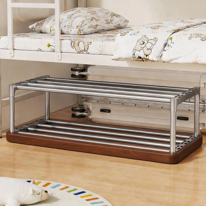 Multi-Tier Tall Steel Shoe Rack Organizer with Adjustable Shelves and Non-Slip Slats