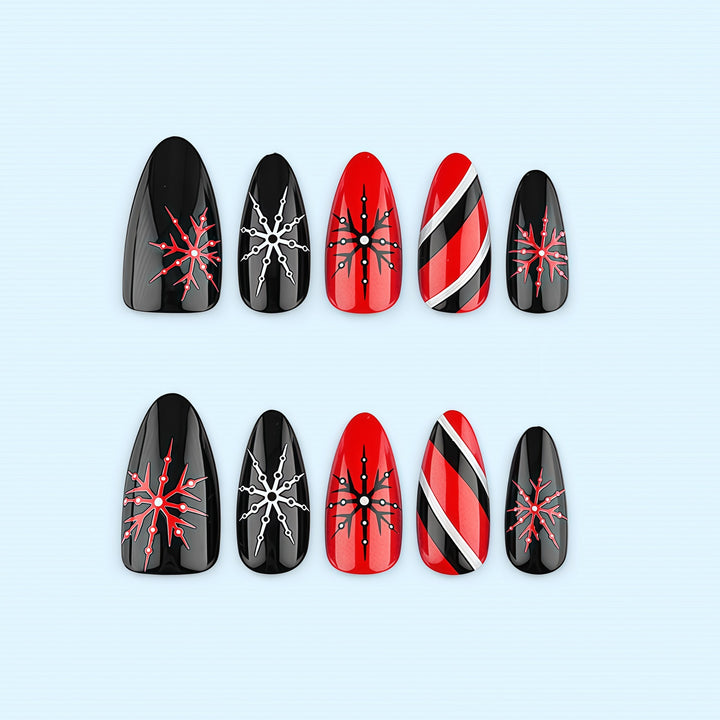 Acrylic Nail Set with Modern Geometric Design Stornfield