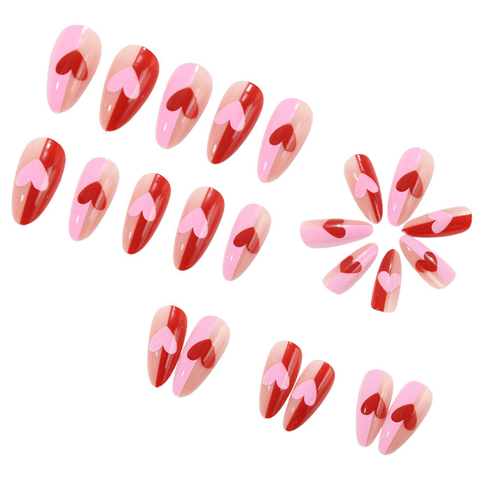Art nails with romantic heart design Stornfield