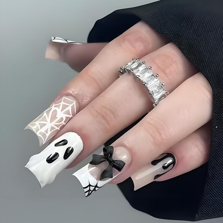 Artificial nail set with Halloween motif and playful decorations Stornfield