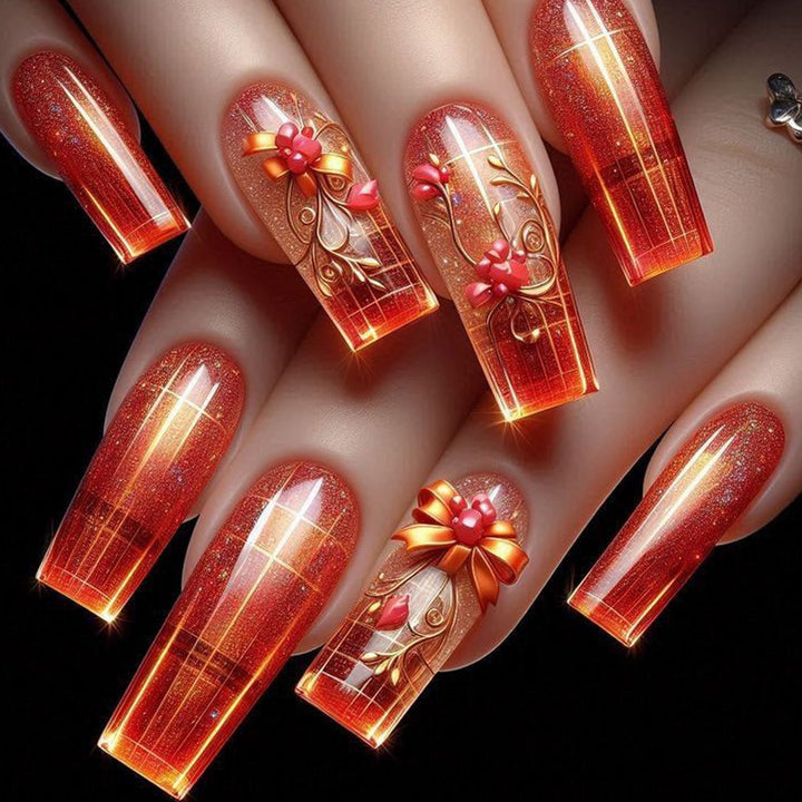 Artificial Nails in Festive Glamour Style Stornfield