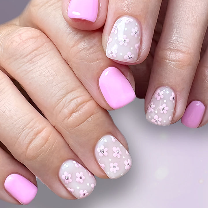 Floral Themed Press-On Nail Art Set Stornfield