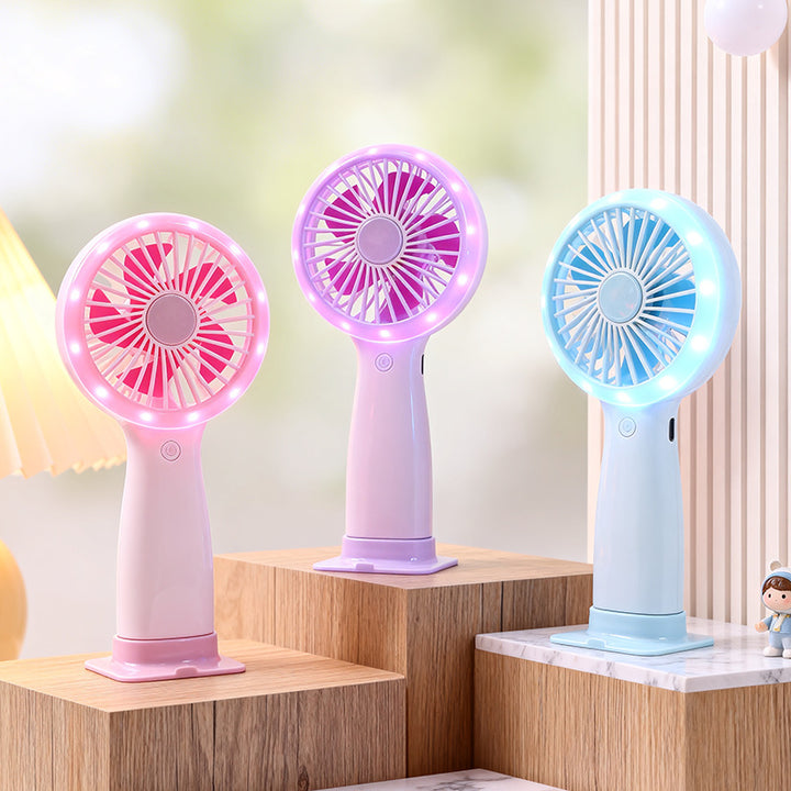Ladies portable hand fan with LED lighting and USB connection Stornfield