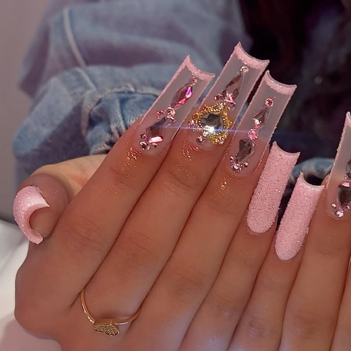 Glamorous Rhinestone-Embellished Nail Extensions Stornfield