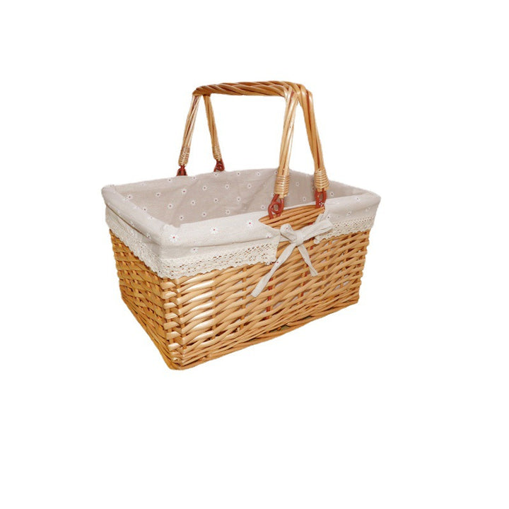Women's braided basket with decorative fabric lining Stornfield