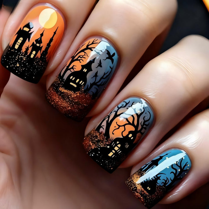 Artificial Nail Set with Colorful Flower Patterns Stornfield