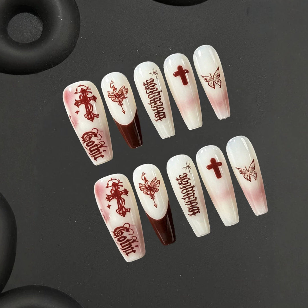 Gothic Themed Press-On Nail Art Stornfield