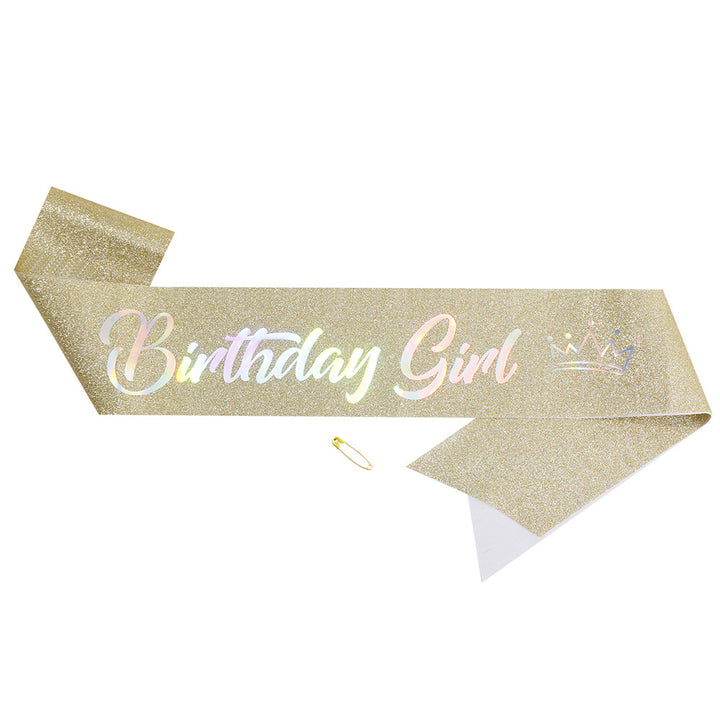 Women's festive birthday sash with glitter Stornfield