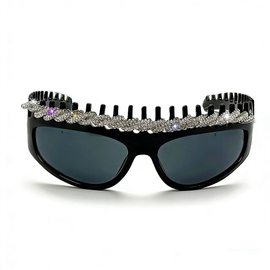 Ladies sporty sunglasses with intricate design and sparkling accents Stornfield