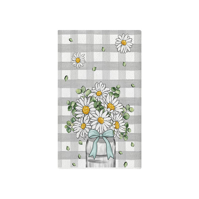 Women's Botanical Cotton Decorative Bath Towel with Butterfly Print