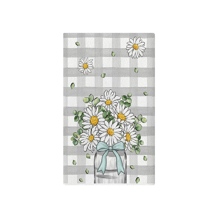 Women's Botanical Cotton Decorative Bath Towel with Butterfly Print