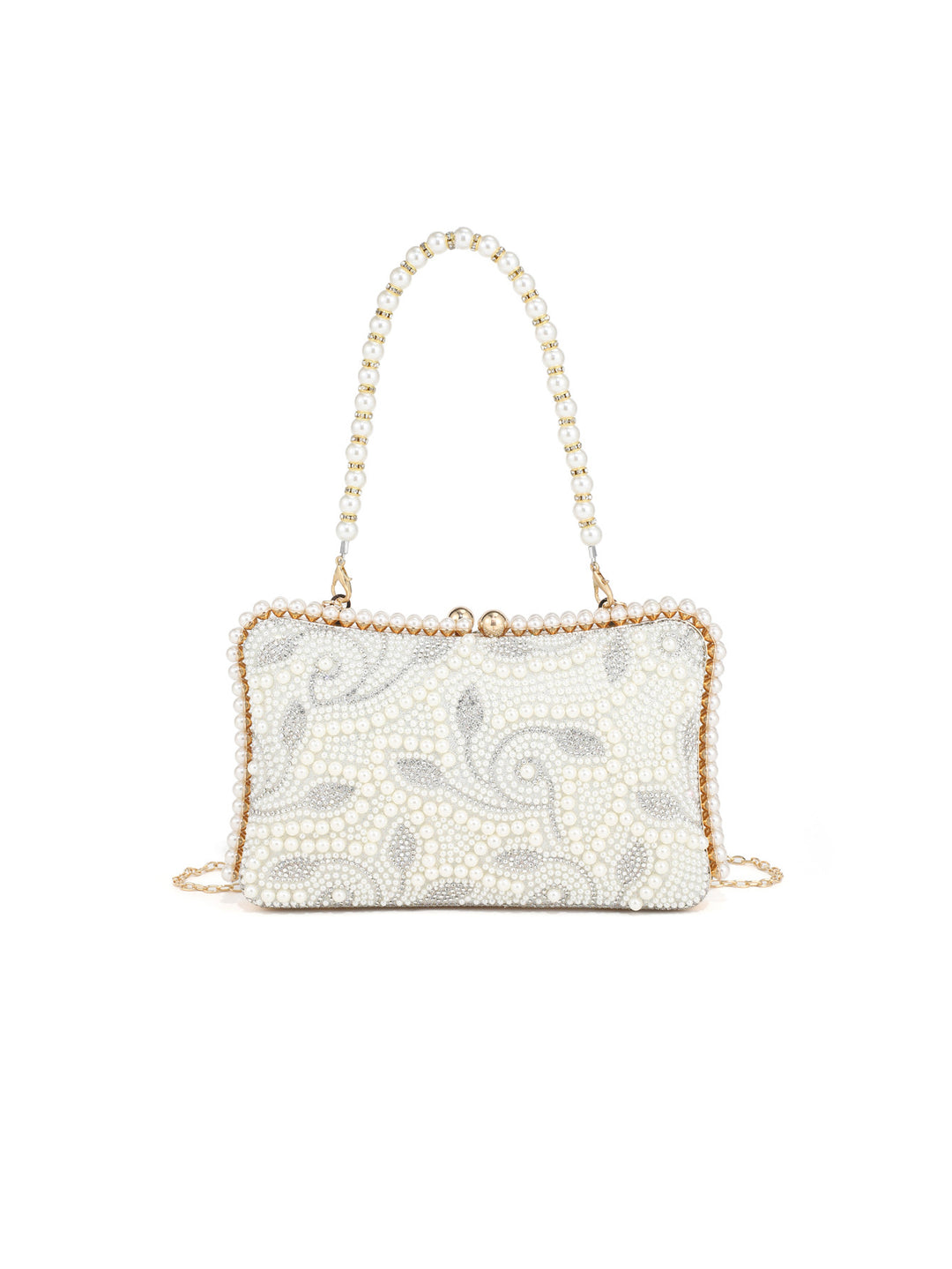 Pearl-Embellished Evening Handbag