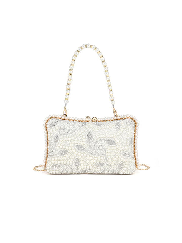 Pearl-Embellished Evening Handbag