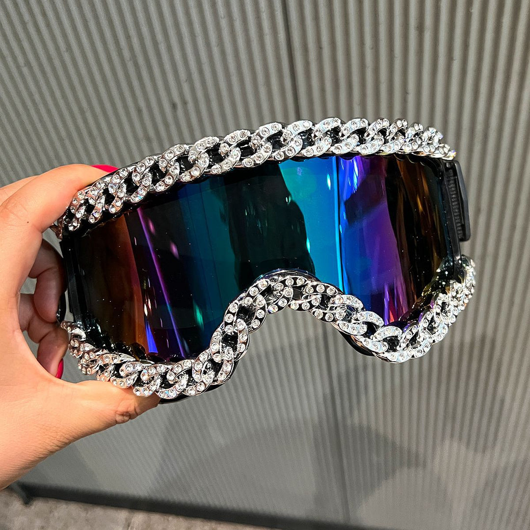 Women's fashionable ski goggles with rhinestone decorated frame Stornfield