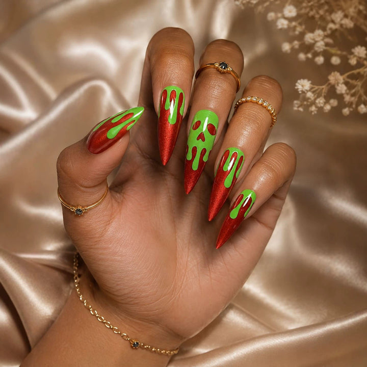 Edgy Vampire-Inspired Stiletto Nail Art Extensions Stornfield