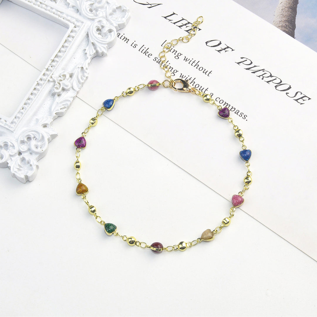 Heart-Shaped Beaded Anklet Stornfield