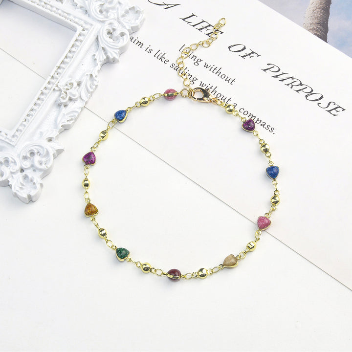 Heart-Shaped Beaded Anklet Stornfield