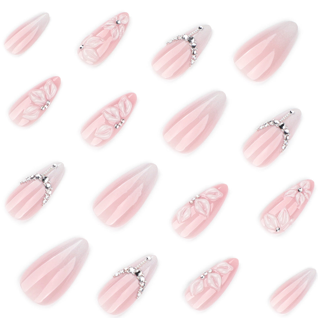 Acrylic Nail Extensions with Elegant Flower Design Stornfield