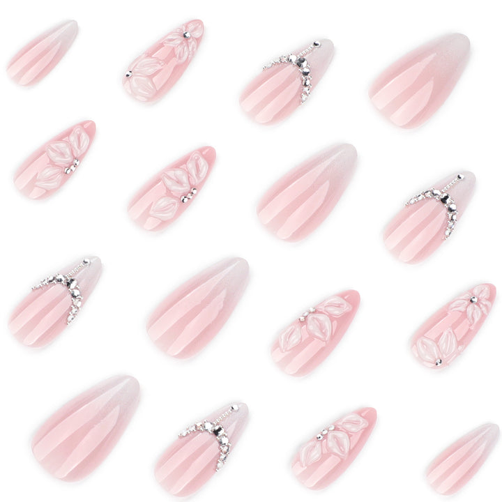 Acrylic Nail Extensions with Elegant Flower Design Stornfield