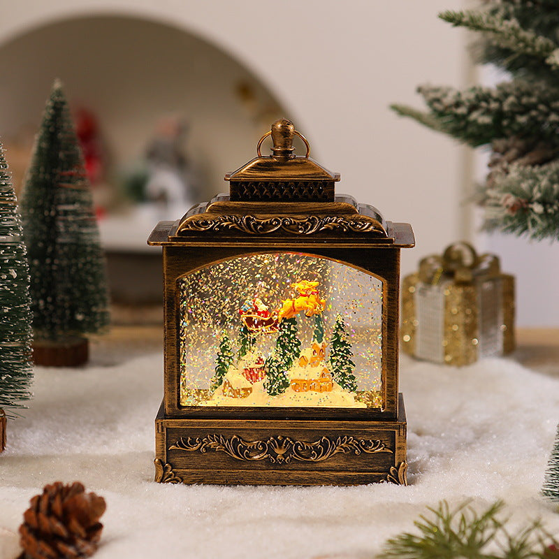 Nostalgic Christmas lantern with moving snowfall scene Stornfield