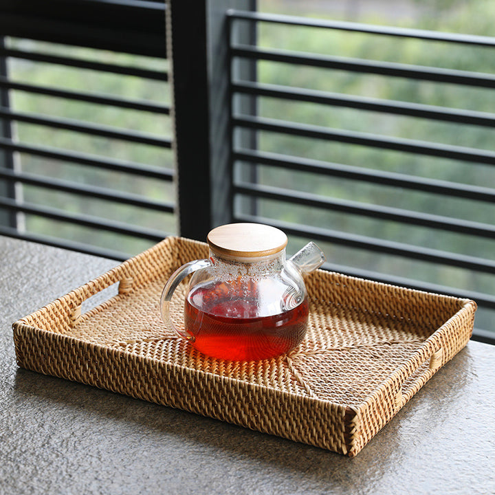 Unisex Rectangular Serving Tray made of natural wicker Stornfield