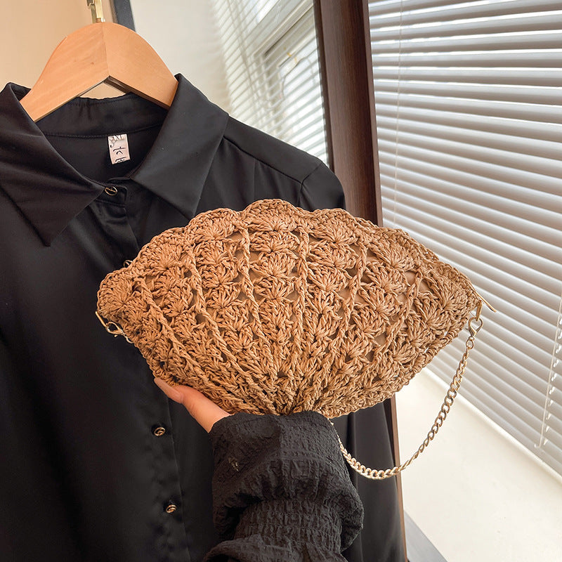 Elegant Crochet Shell-Shaped Handbag