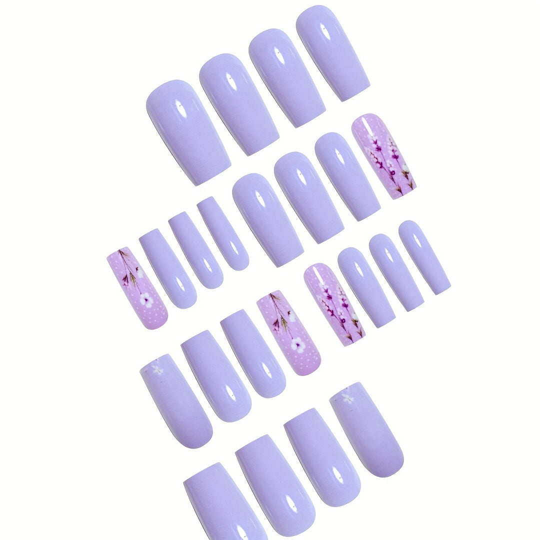 Artfully Designed Floral Acrylic Nail Set Stornfield