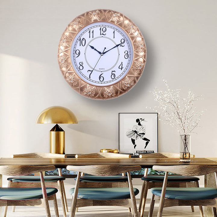 Elegant Wall Clock with Filigree Flower Design Stornfield