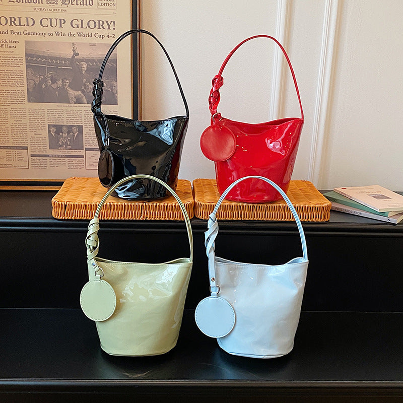 WoChic Patent Leather Bucket Bag Stornfield