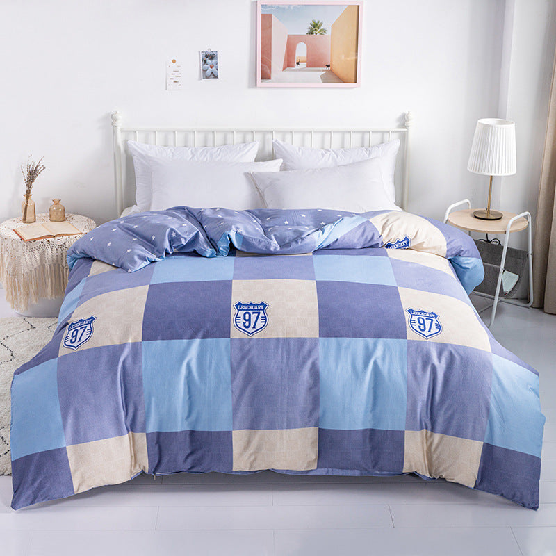Plaid Patterned Quilted Comforter Set
