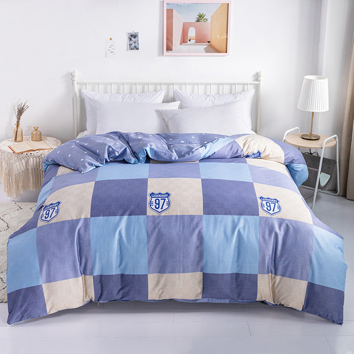 Plaid Patterned Quilted Comforter Set