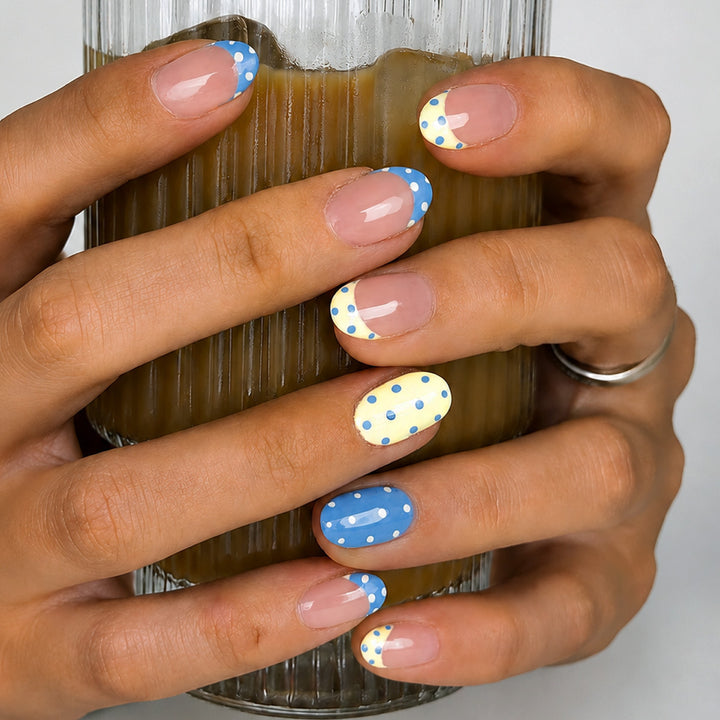 Stylish Art Nail Set with Polka Dots Design Stornfield