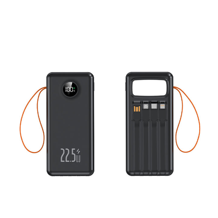 Portable power bank with integrated cable management and LCD display Stornfield