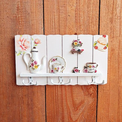 Decorative Floral Wall Hook Rack