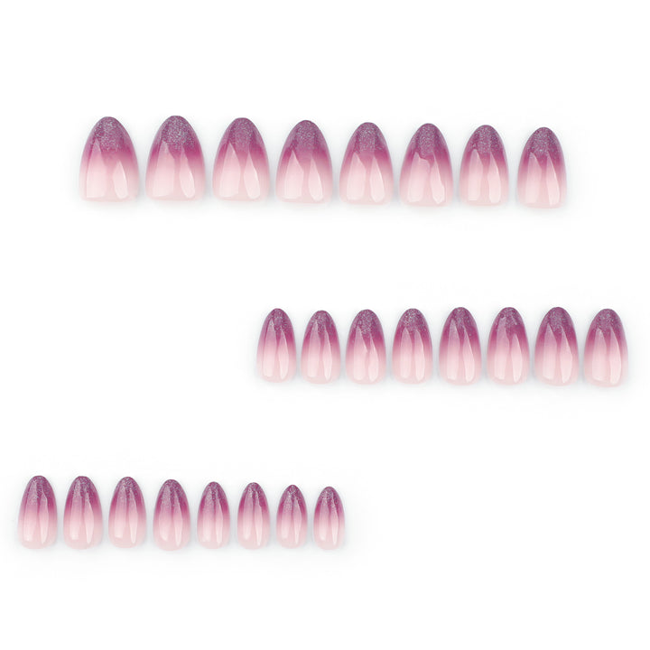 Shiny nail extensions with gentle ombre effect Stornfield