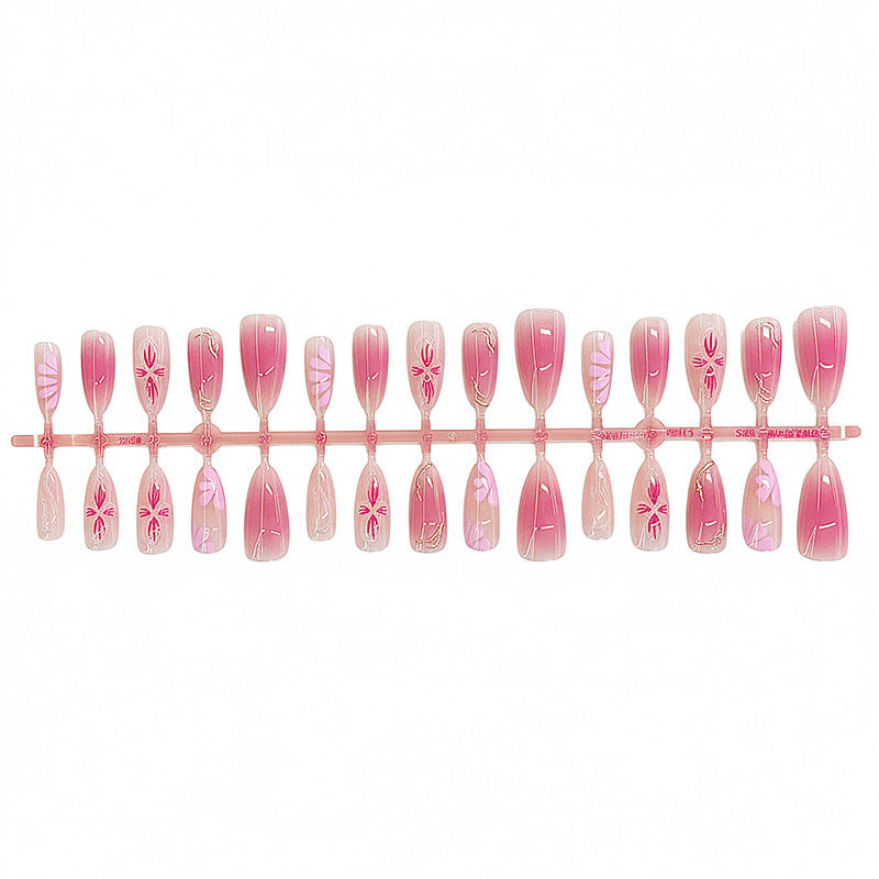 Artistic Floral Ombre Press-On Nail Set Stornfield