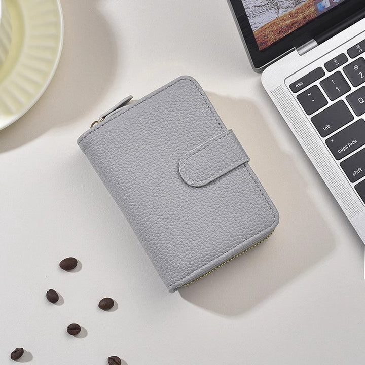 Textured Leather Zippered Card Organizer Stornfield