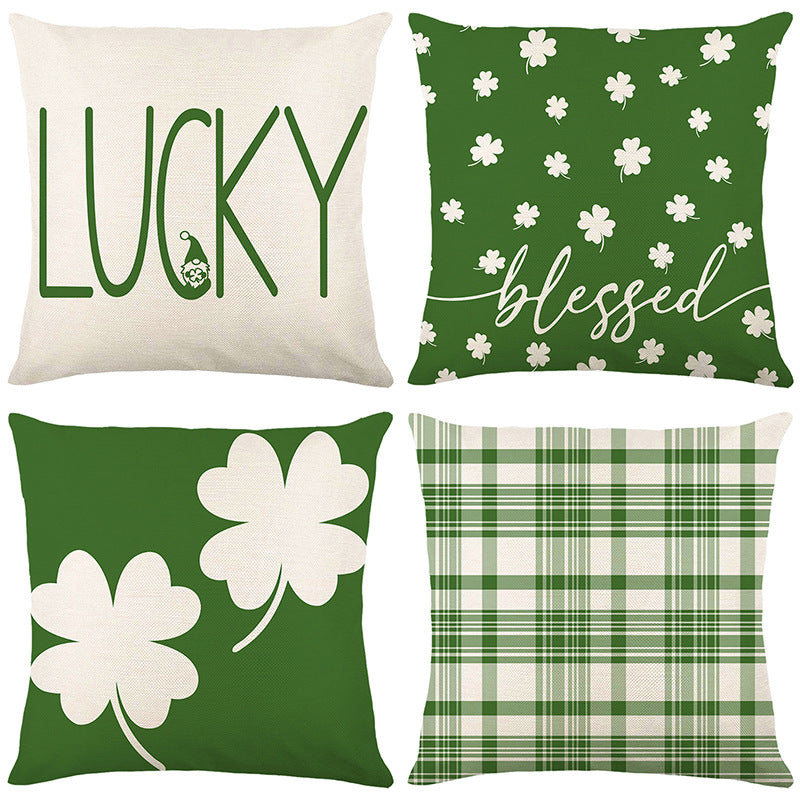 Square Decorative Plaid Linen Cushion Cover