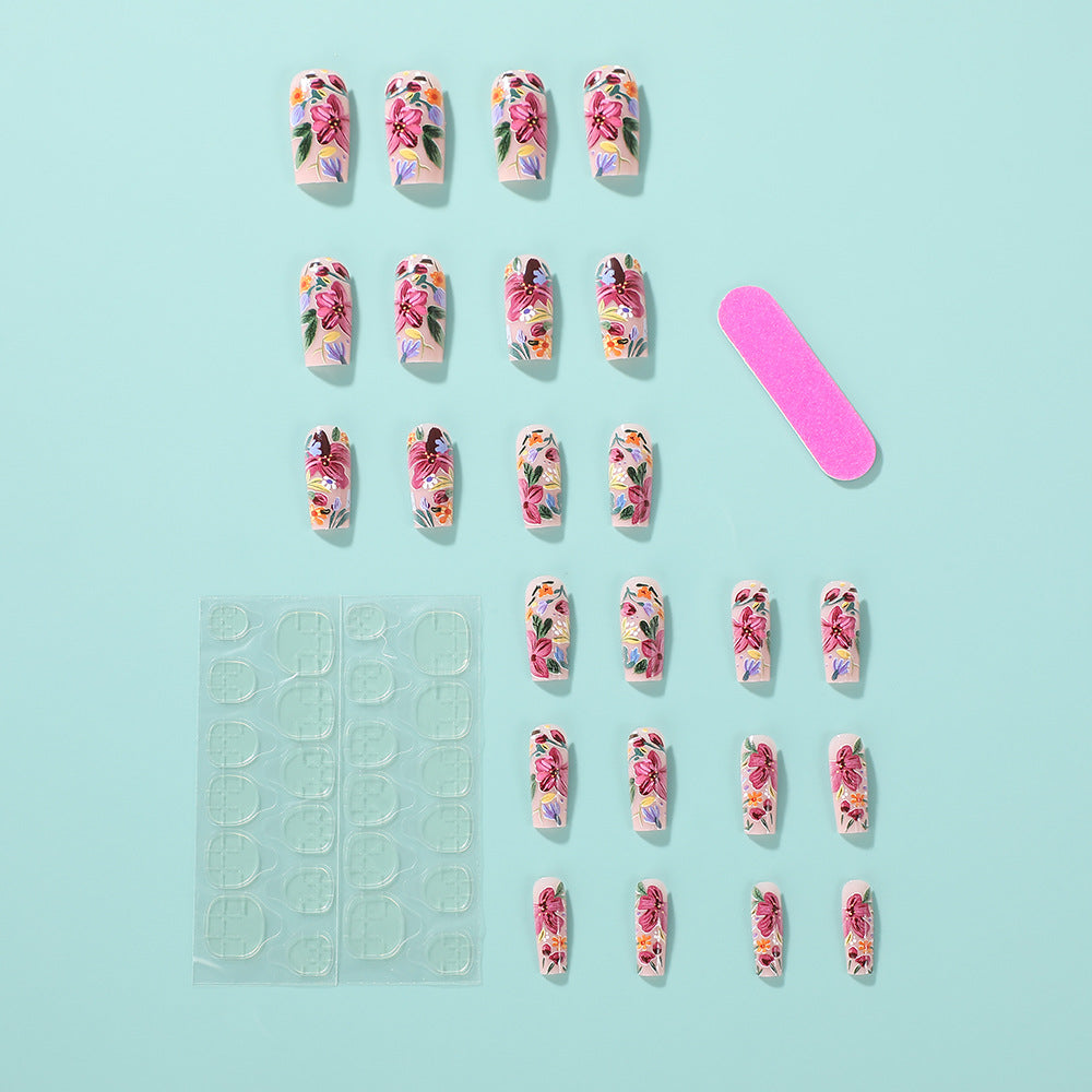 Artificial nails with floral accents Stornfield 1788541752